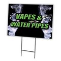 Signmission Vapes & Water Pipes Yard Sign & Stake outdoor plastic coroplast window C-1824 Vapes & Water Pipes